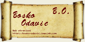 Boško Odavić vizit kartica